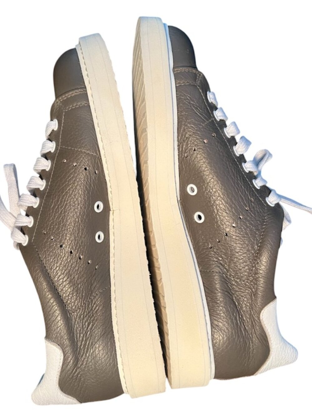 GRAVATI Deerskin Leather Sneakers EU 36.5 / US 6.5 Olive Low Top Italian Luxury - Picture 6 of 10